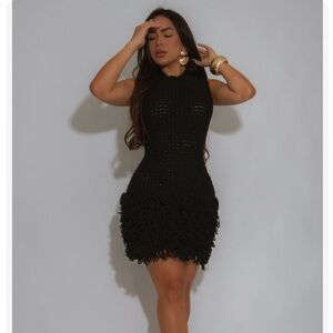 Black Crochet Dress